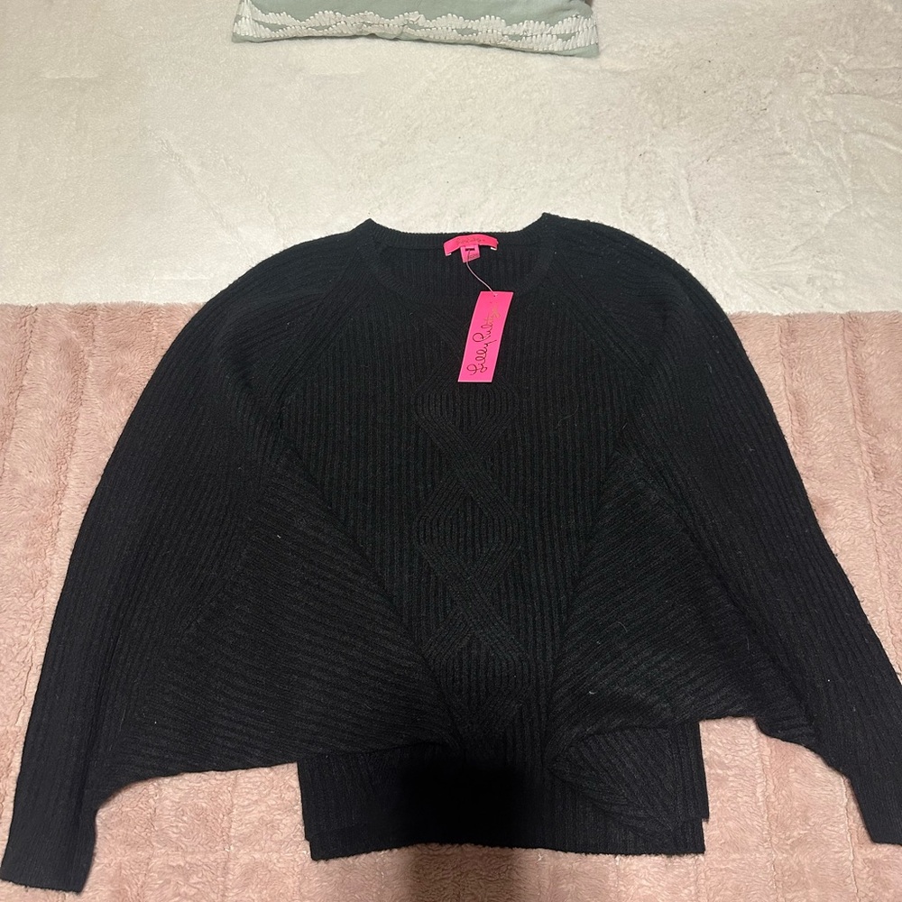 Lilly Pulitzer Black Crew Neck Arienza Sweater NWT Sz Small